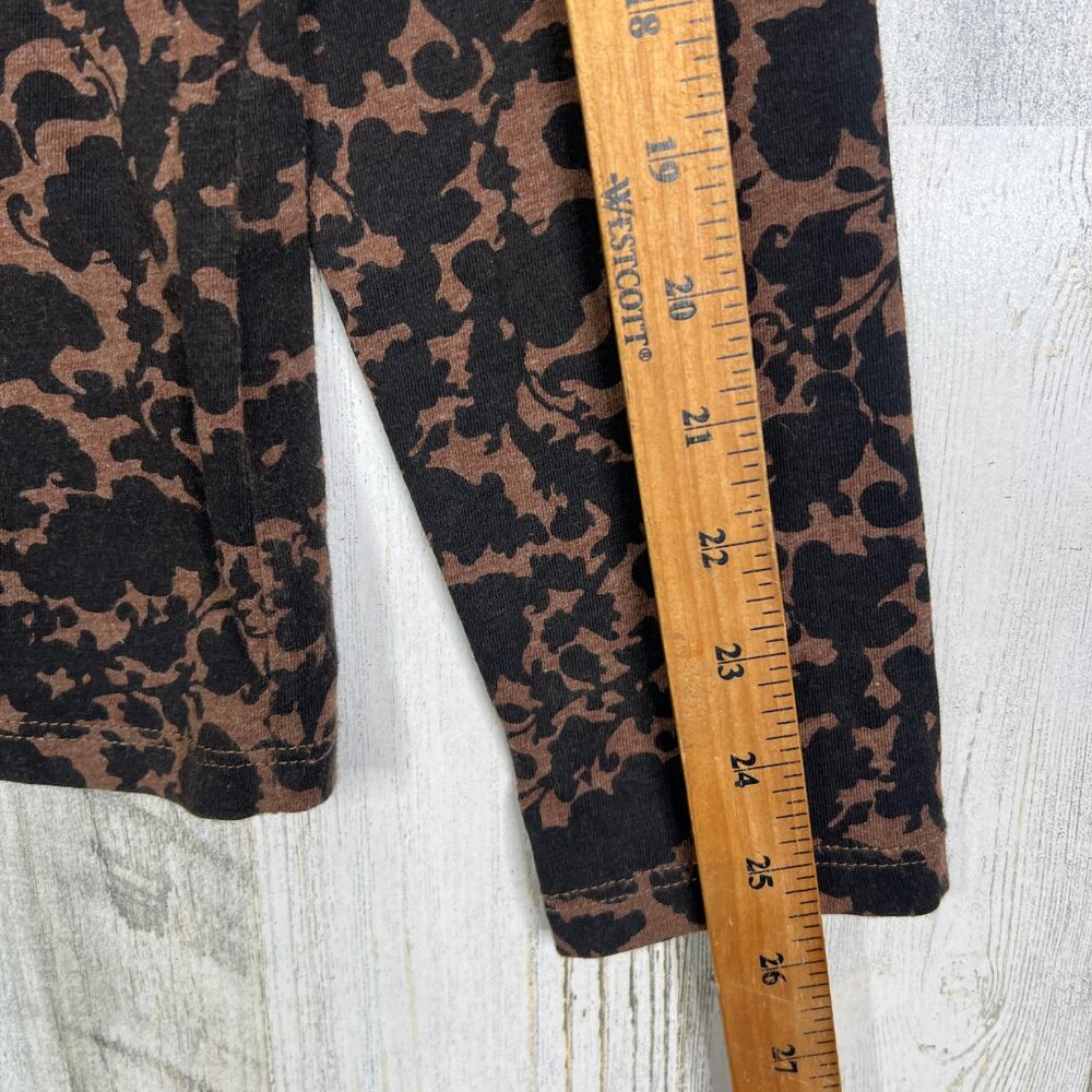 Peruvian Connection Shirt Womens Large Pima Cotton Brown Floral - Picture 9 of 9